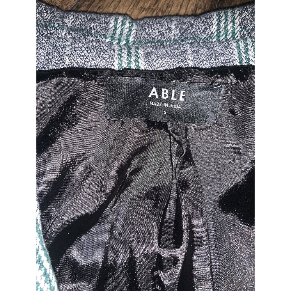 Able Evergreen Plaid Blazer S boho classic holiday preppy winter contemporary - Picture 11 of 13